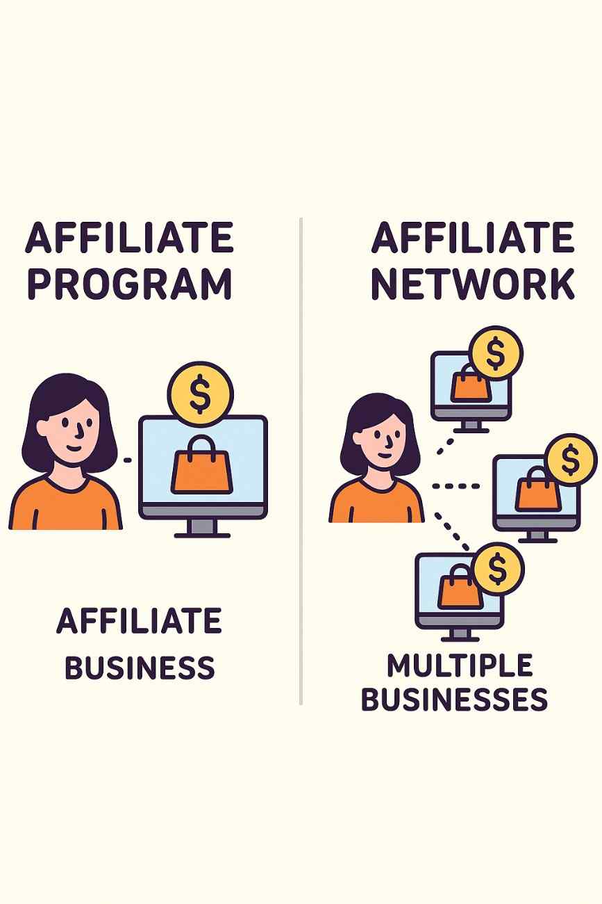 What is an affiliate program vs an affiliate network?