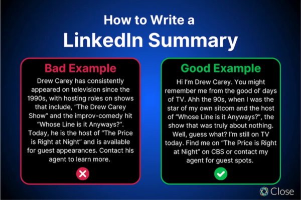 Discuss the importance of writing a good summary on LinkedIn.
