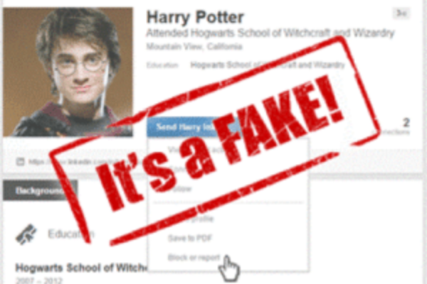 How does LinkedIn handle fake profiles or spam?